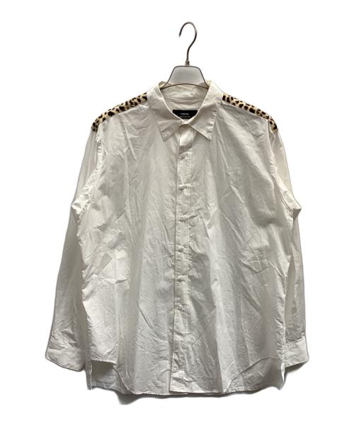 ensou（エンソウ）ensou (エンソウ) レオパード切替シャツ ホワイト サイズ:Мの古着・服飾アイテム
