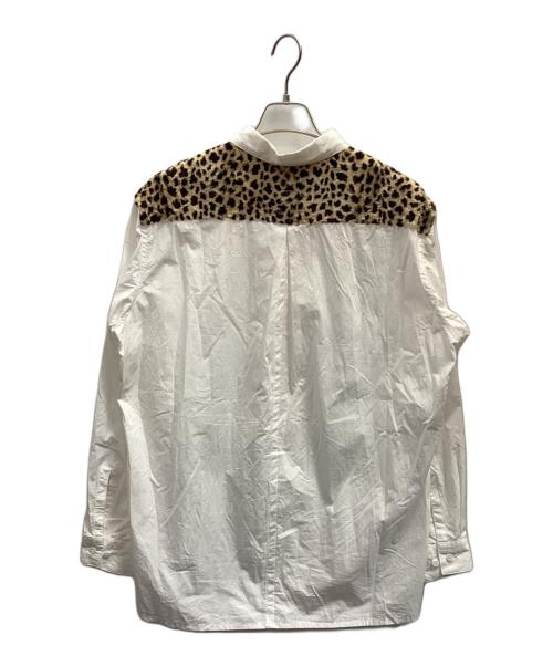 ensou（エンソウ）ensou (エンソウ) レオパード切替シャツ ホワイト サイズ:Мの古着・服飾アイテム