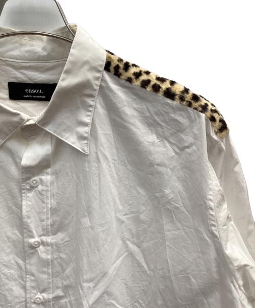 ensou（エンソウ）ensou (エンソウ) レオパード切替シャツ ホワイト サイズ:Мの古着・服飾アイテム