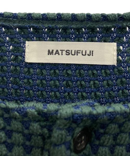 MATSUFUJI（マツフジ）MATSUFUJI (マツフジ) BIG WAFFLE HENRY NECK LONG SHIRT グリーン×ブルー サイズ:SIZE 3の古着・服飾アイテム