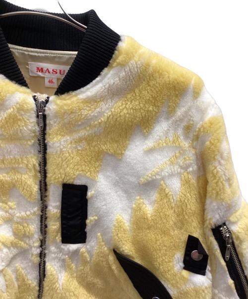 masu（エムエーエスユー）masu (エムエーエスユー) JACQUARD NATIVE FLEECE BOMBERJACKET ブラック×イエロー サイズ:46の古着・服飾アイテム