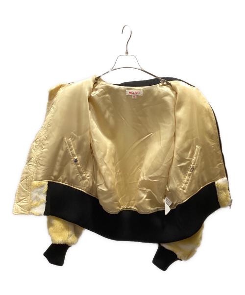 masu（エムエーエスユー）masu (エムエーエスユー) JACQUARD NATIVE FLEECE BOMBERJACKET ブラック×イエロー サイズ:46の古着・服飾アイテム