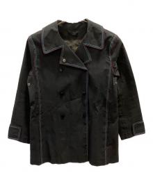 LOUIS VUITTON（ルイ ヴィトン）の古着「ゴム引きコート」｜ブラック