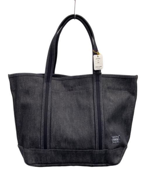 PORTER GIRL（ポーターガール）PORTER GIRL (ポーターガール) BOYFRIEND DENIM TOTE インディゴ サイズ:М 未使用品の古着・服飾アイテム