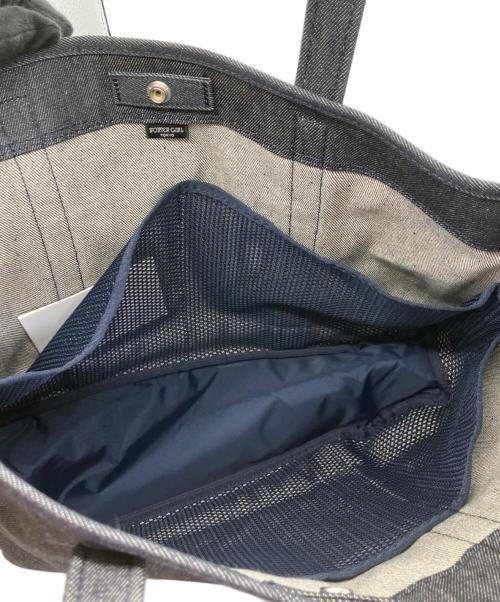 PORTER GIRL（ポーターガール）PORTER GIRL (ポーターガール) BOYFRIEND DENIM TOTE インディゴ サイズ:М 未使用品の古着・服飾アイテム
