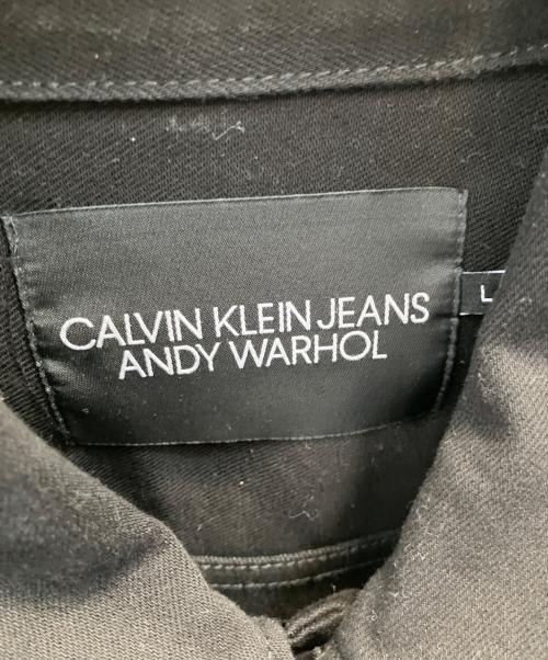 Calvin Klein×Andy Warhol（カルバンクライン×アンディ・ウォーホル）Calvin Klein×Andy Warhol (カルバンクライン×アンディ・ウォーホル) デニムジャケット ブラック サイズ:Ｌの古着・服飾アイテム