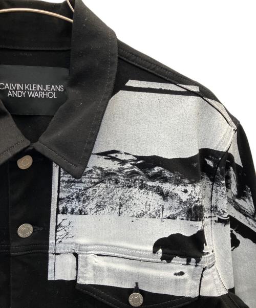 Calvin Klein×Andy Warhol（カルバンクライン×アンディ・ウォーホル）Calvin Klein×Andy Warhol (カルバンクライン×アンディ・ウォーホル) デニムジャケット ブラック サイズ:Ｌの古着・服飾アイテム