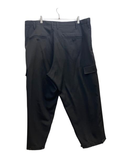Yohji Yamamoto pour homme（ヨウジヤマモト プールオム）Yohji Yamamoto pour homme (ヨウジヤマモト プールオム) WOOL GABARDINE TAB WIDE PANTS ブラック サイズ:3の古着・服飾アイテム