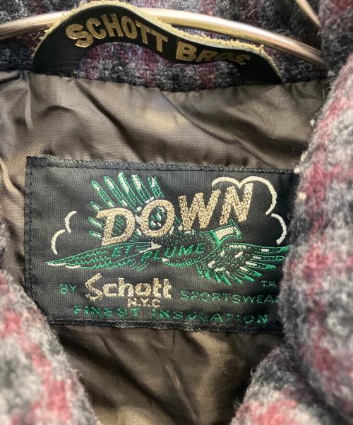 Schott（ショット）Schott (ショット) ダウンベスト ブラウン サイズ:SIZE Sの古着・服飾アイテム
