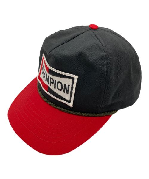 CHAMPION SPARK PLUG（チャンピオンスパークプラグ）CHAMPION SPARK PLUG (チャンピオンスパークプラグ) トラッカーキャップ ブラック×レッドの古着・服飾アイテム