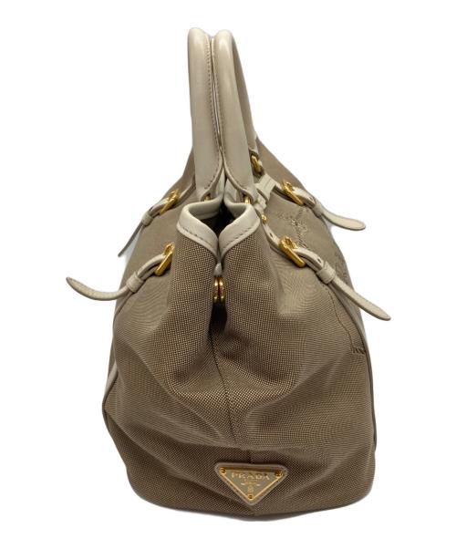 PRADA（プラダ）PRADA (プラダ) ロゴジャガード2WAYバッグ ベージュの古着・服飾アイテム