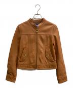 BLUE LABEL CRESTBRIDGEブルーレーベルクレストブリッジ）の古着「シングルライダースジャケット」｜ブラウン