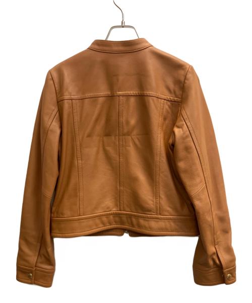 BLUE LABEL CRESTBRIDGE（ブルーレーベルクレストブリッジ）BLUE LABEL CRESTBRIDGE (ブルーレーベルクレストブリッジ) シングルライダースジャケット ブラウン サイズ:38の古着・服飾アイテム