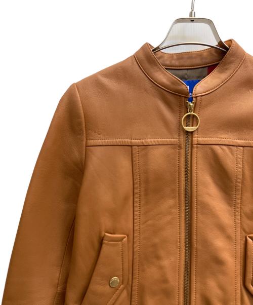 BLUE LABEL CRESTBRIDGE（ブルーレーベルクレストブリッジ）BLUE LABEL CRESTBRIDGE (ブルーレーベルクレストブリッジ) シングルライダースジャケット ブラウン サイズ:38の古着・服飾アイテム