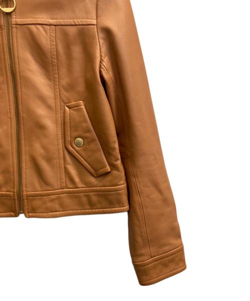 BLUE LABEL CRESTBRIDGE（ブルーレーベルクレストブリッジ）BLUE LABEL CRESTBRIDGE (ブルーレーベルクレストブリッジ) シングルライダースジャケット ブラウン サイズ:38の古着・服飾アイテム
