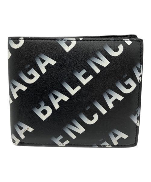 BALENCIAGA（バレンシアガ）BALENCIAGA (バレンシアガ) 2つ折り財布 ブラック×ホワイトの古着・服飾アイテム
