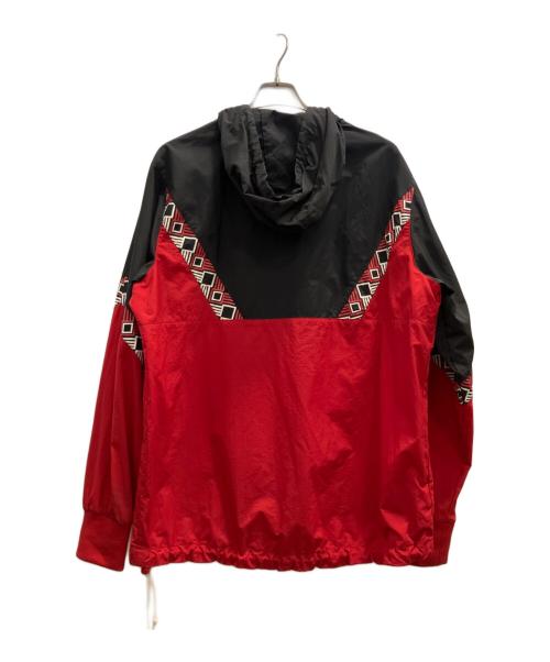 MITCHELL & NESS（ミッチェルアンドネス）MITCHELL & NESS (ミッチェルアンドネス) HARDWOOD CLASSICS (ハードウッドクラシック) ハーフジップジャケット ブラック×レッド サイズ:Ｌの古着・服飾アイテム