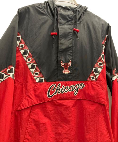 MITCHELL & NESS（ミッチェルアンドネス）MITCHELL & NESS (ミッチェルアンドネス) HARDWOOD CLASSICS (ハードウッドクラシック) ハーフジップジャケット ブラック×レッド サイズ:Ｌの古着・服飾アイテム