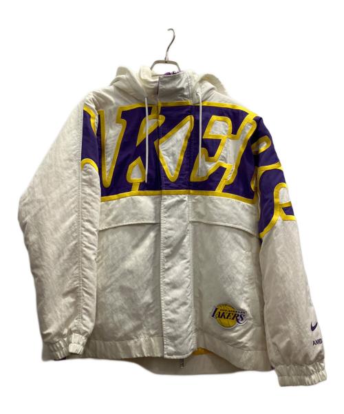NIKE（ナイキ）NIKE (ナイキ) AMBUSH (アンブッシュ) 中綿ジャケット ホワイト×パープル サイズ:Ｌの古着・服飾アイテム