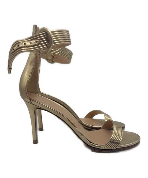 Gianvito Rossi（ジャンヴィト ロッシ）Gianvito Rossi (ジャンヴィト ロッシ) PORTOFINO105 ゴールド サイズ:23.5cmの古着・服飾アイテム