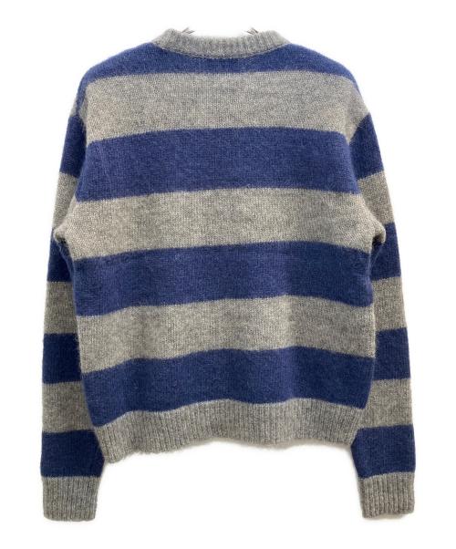 ATON（エイトン）ATON (エイトン) 厚手ニット ブルー×グレー サイズ:Мの古着・服飾アイテム