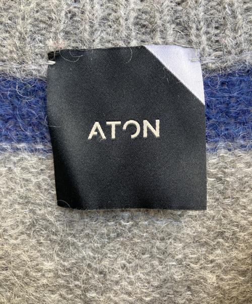 ATON（エイトン）ATON (エイトン) 厚手ニット ブルー×グレー サイズ:Мの古着・服飾アイテム