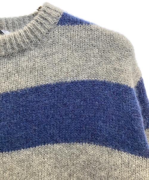 ATON（エイトン）ATON (エイトン) 厚手ニット ブルー×グレー サイズ:Мの古着・服飾アイテム