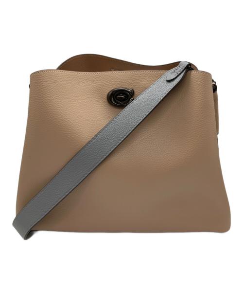 COACH（コーチ）COACH (コーチ) ウィロウ ショルダーバッグ ハンドバッグ ベージュ×グレーの古着・服飾アイテム