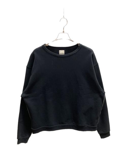 YSTRDY'S TMRRW（イエスタデイズトゥモロウ）YSTRDY'S TMRRW (イエスタデイズトゥモロウ) クルーネックスウェット ブラック サイズ:Мの古着・服飾アイテム