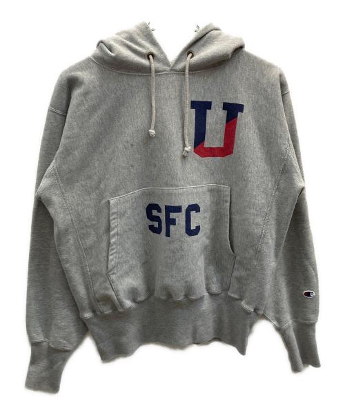 Champion REVERSE WEAVE（チャンピオン リバース ウィーブ）Champion REVERSE WEAVE (チャンピオン リバース ウィーブ) プルオーバーパーカー グレー サイズ:Мの古着・服飾アイテム