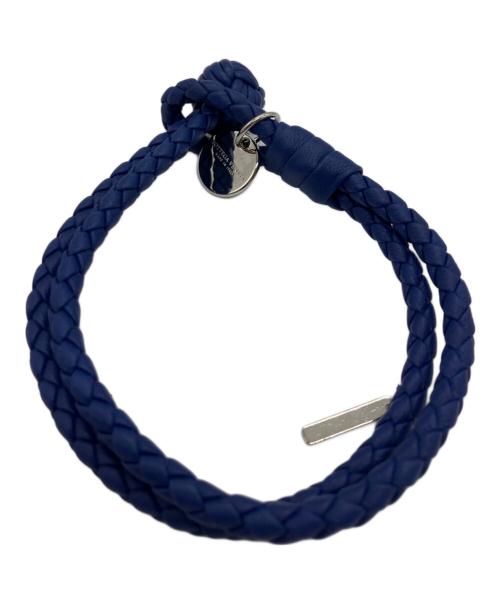 BOTTEGA VENETA（ボッテガベネタ）BOTTEGA VENETA (ボッテガベネタ) イントレチャートブレスレット ブルーの古着・服飾アイテム