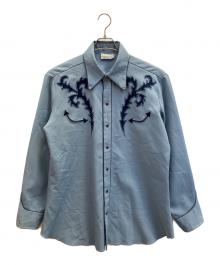 H BAR C（エイチバーシー）の古着「ウエスタンシャツ」｜スカイブルー