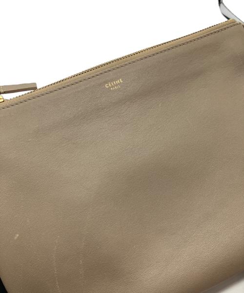 CELINE（セリーヌ）CELINE (セリーヌ) トリオ ラージ ショルダーバッグ ベージュの古着・服飾アイテム