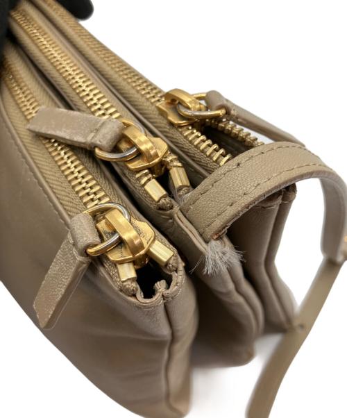 CELINE（セリーヌ）CELINE (セリーヌ) トリオ ラージ ショルダーバッグ ベージュの古着・服飾アイテム