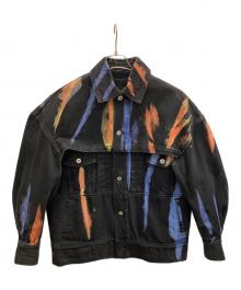 FenG CHen WANG（フェンチェンワン）の古着「TIE-DYED DENIM JACKET」｜ブラック