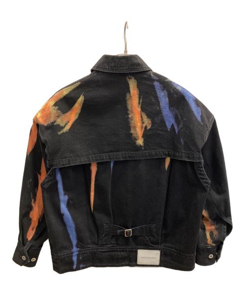 FenG CHen WANG（フェンチェンワン）FenG CHen WANG (フェンチェンワン) TIE-DYED DENIM JACKET ブラック サイズ:xsの古着・服飾アイテム