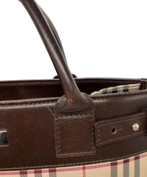 BURBERRY（バーバリー）BURBERRY (バーバリー) スクエア2WAYバッグ ブラウン×ベージュの古着・服飾アイテム