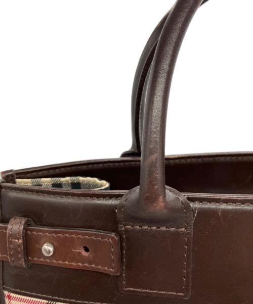 BURBERRY（バーバリー）BURBERRY (バーバリー) スクエア2WAYバッグ ブラウン×ベージュの古着・服飾アイテム