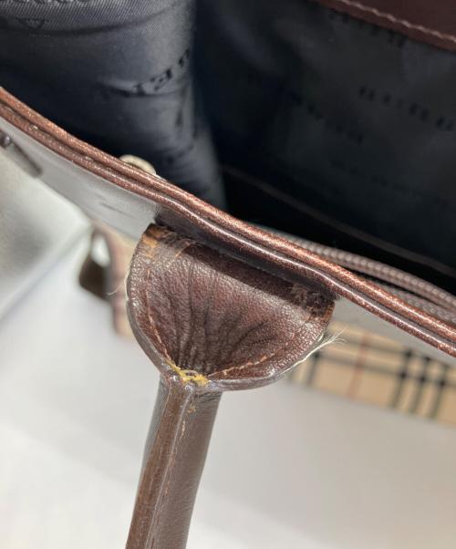 BURBERRY（バーバリー）BURBERRY (バーバリー) スクエア2WAYバッグ ブラウン×ベージュの古着・服飾アイテム