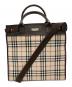 BURBERRY（バーバリー）の古着「スクエア2WAYバッグ」｜ブラウン×ベージュ