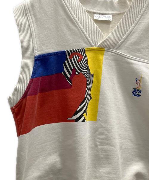 adidas（アディダス）adidas (アディダス) スウェットベスト ホワイト サイズ:Ｌの古着・服飾アイテム