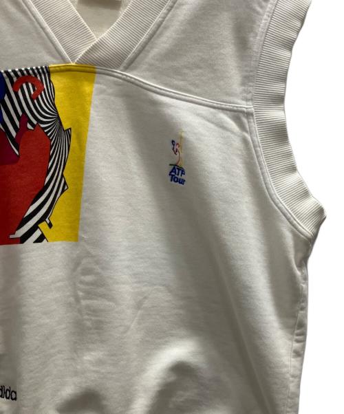 adidas（アディダス）adidas (アディダス) スウェットベスト ホワイト サイズ:Ｌの古着・服飾アイテム