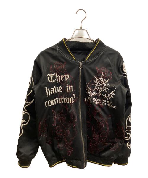 ONE PIECE（ワンピース）ONE PIECE (ワンピース) スカジャン ブラック×レッド サイズ:Ｌの古着・服飾アイテム