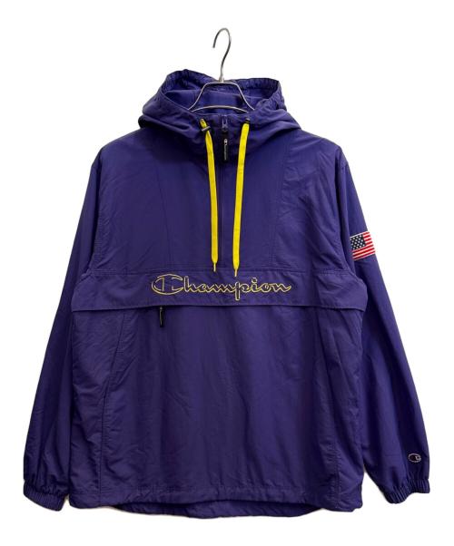 Champion（チャンピオン）Champion (チャンピオン) アノラックジャケットハーフジップ スクリプトロゴ刺繍 パープル サイズ:Ｌの古着・服飾アイテム