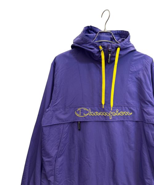 Champion（チャンピオン）Champion (チャンピオン) アノラックジャケットハーフジップ スクリプトロゴ刺繍 パープル サイズ:Ｌの古着・服飾アイテム