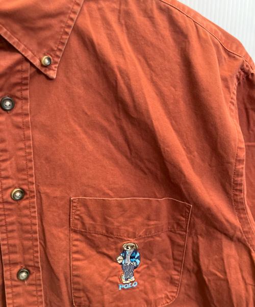 RALPH LAUREN（ラルフローレン）RALPH LAUREN (ラルフローレン) ポロベア半袖シャツ　CLASSIC FIT アプリコット サイズ:Ｌの古着・服飾アイテム