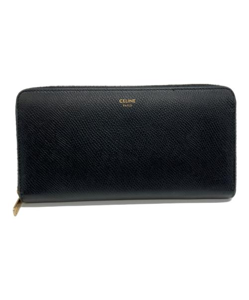 CELINE（セリーヌ）CELINE (セリーヌ) ラージ ジップドウォレット ブラックの古着・服飾アイテム