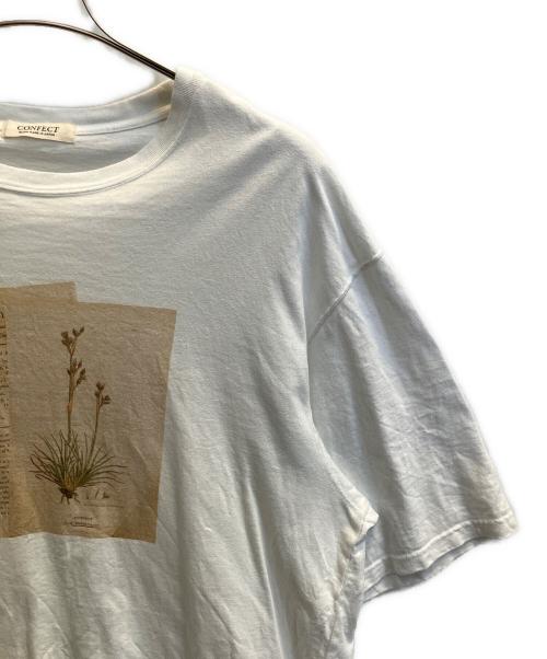 confect（コンフェクト）confect (コンフェクト) 天竺 ボタニカルプリント ビックTシャツ ホワイト サイズ:Ｆの古着・服飾アイテム