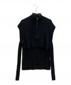 ETRE TOKYOエトレトウキョウ）の古着「ハーフジップ タートルネック ニットベスト」｜ブラック