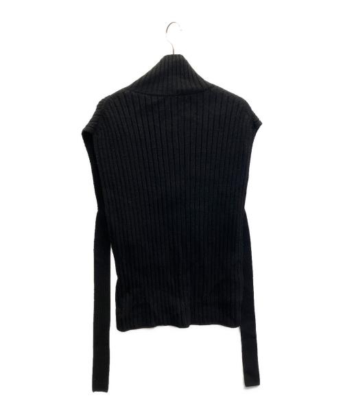 ETRE TOKYO（エトレトウキョウ）ETRE TOKYO (エトレトウキョウ) ハーフジップ タートルネック ニットベスト ブラック サイズ:フリーの古着・服飾アイテム